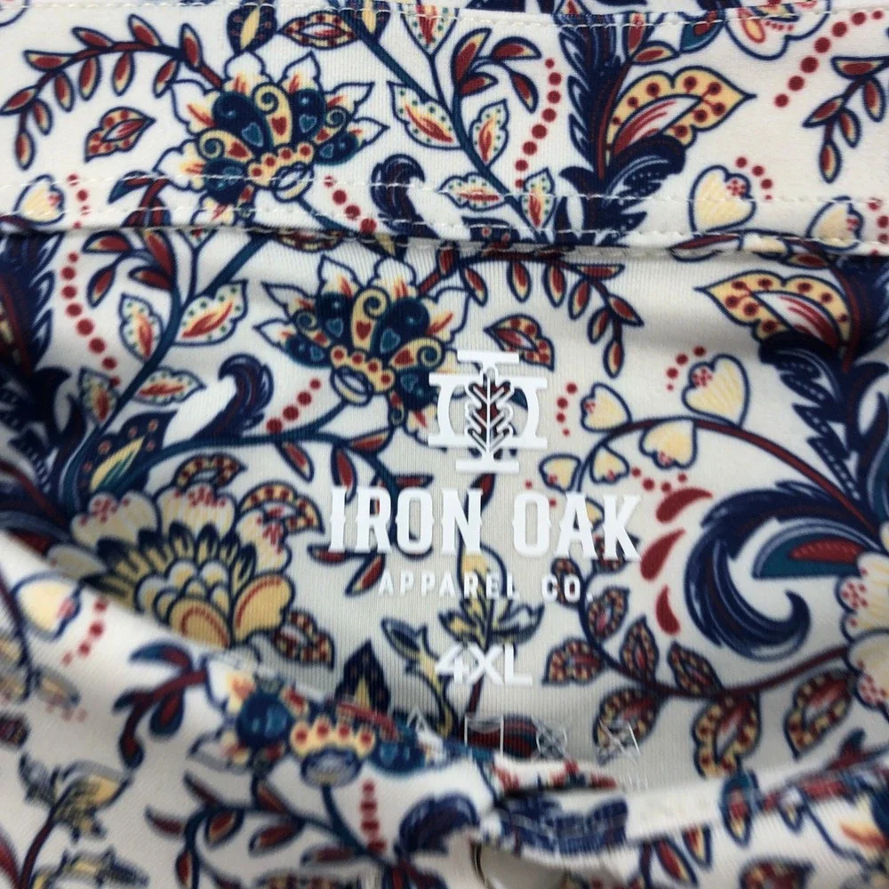 Iron Oak The Dandy Mens 4XL Floral Paisley Performance Golf Polo Shirt - Picture 3 of 10